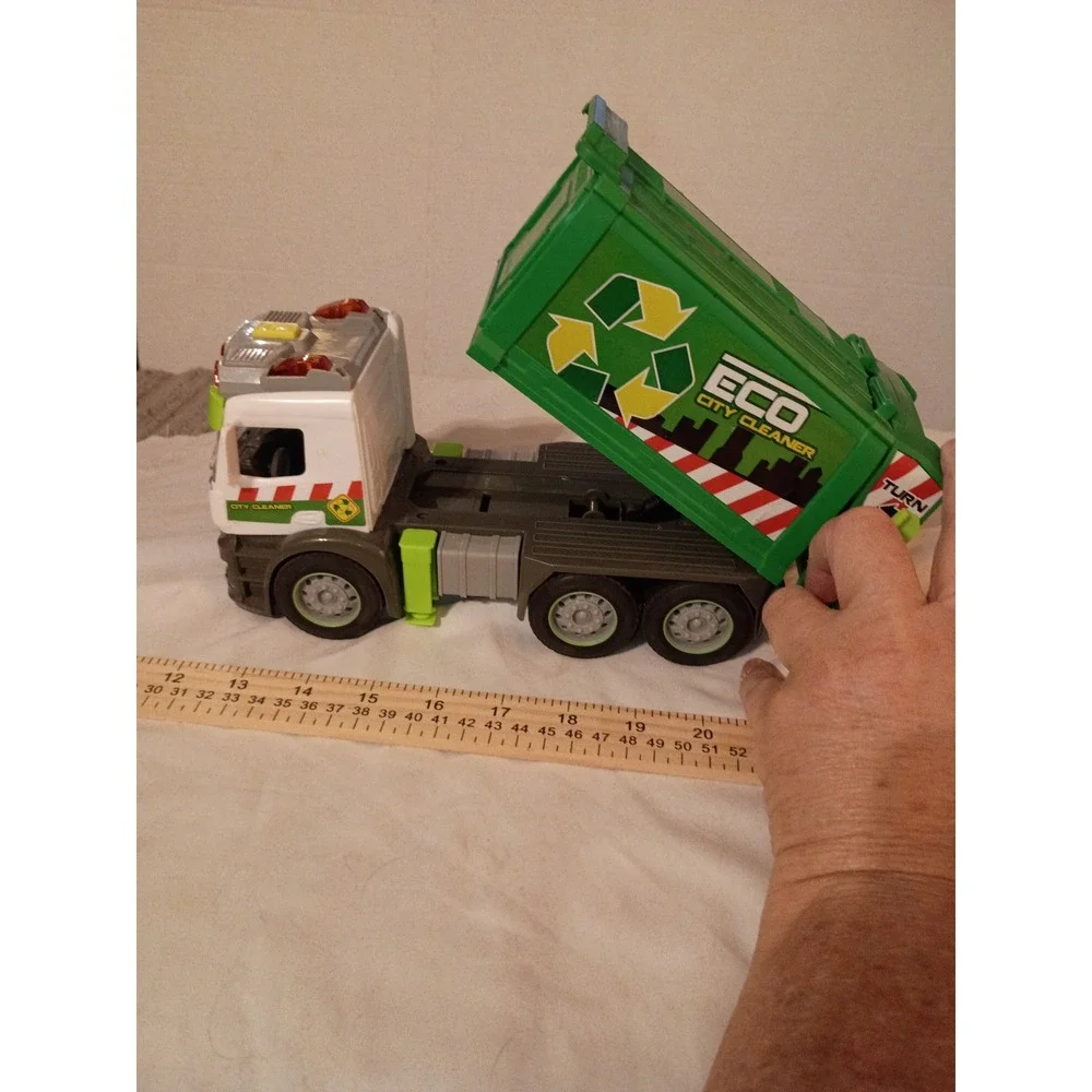 Dickie Toys Eco City Cleaner Garbage Truck Mercedes-Benz Green Toy 15in